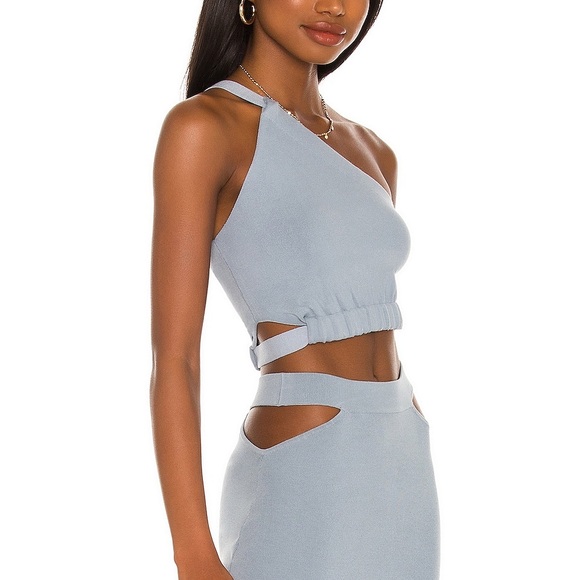 Camila Coelho Dominic Crop Top in Muted Blue size XS - Picture 2 of 8